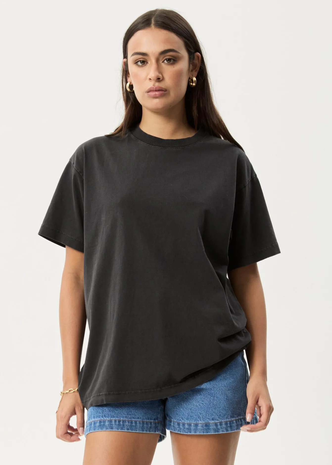 T-Shirts|Tees & Shirts<Afends Genesis - Heavyweight Boxy Tee Stone Black