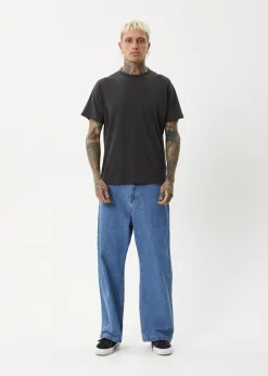 T-Shirts|Tees & Shirts<Afends Genesis - Heavyweight Boxy Tee Stone Black