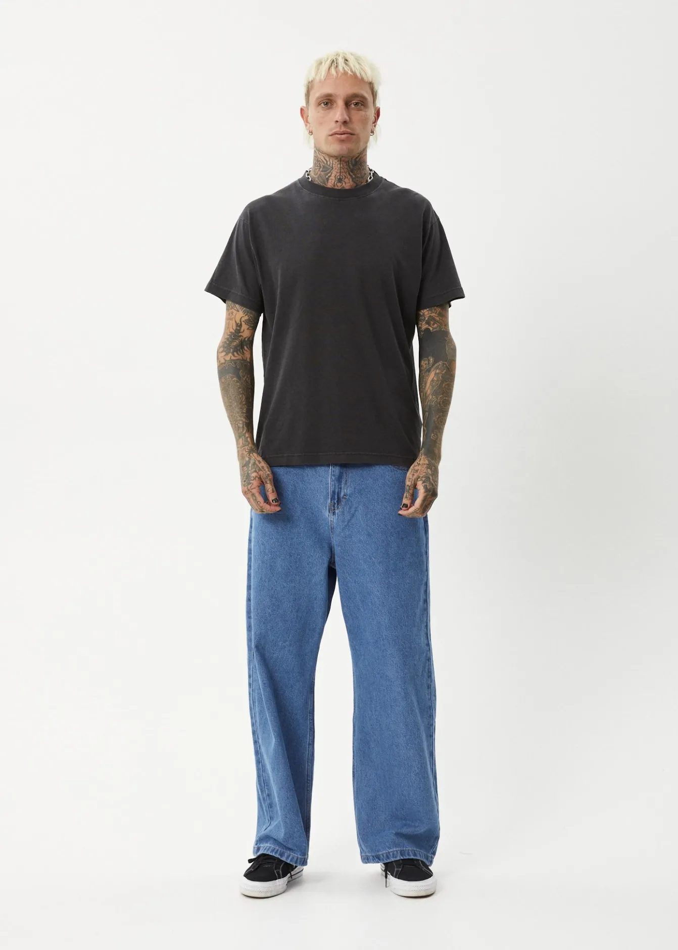 T-Shirts|Tees & Shirts<Afends Genesis - Heavyweight Boxy Tee Stone Black