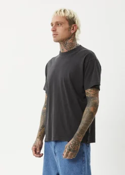 T-Shirts|Tees & Shirts<Afends Genesis - Heavyweight Boxy Tee Stone Black