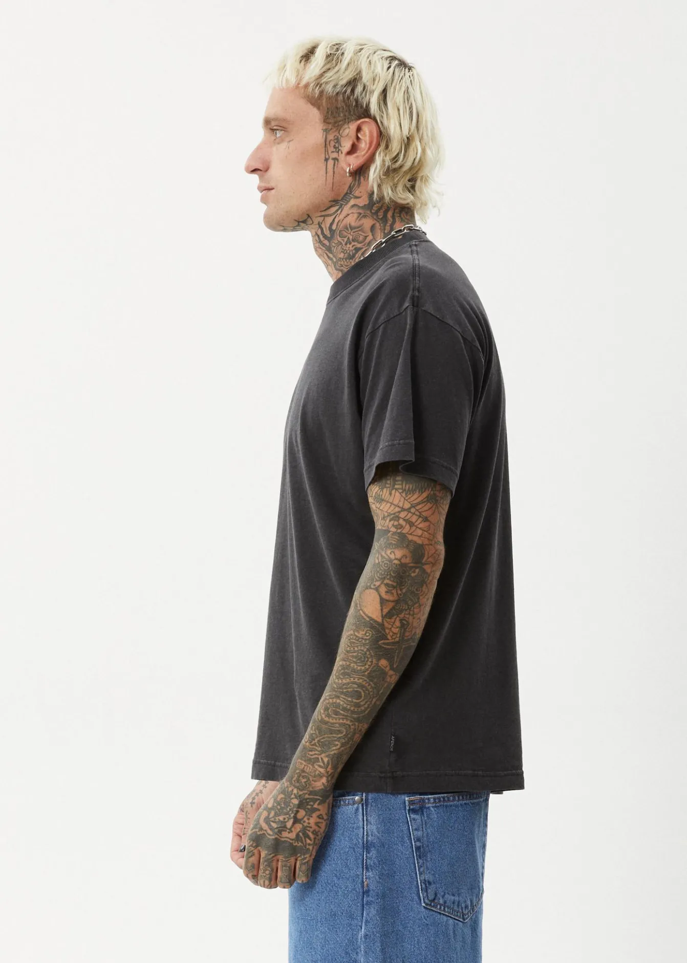 T-Shirts|Tees & Shirts<Afends Genesis - Heavyweight Boxy Tee Stone Black