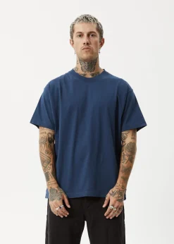 T-Shirts<Afends Genesis - Heavyweight Boxy Tee Navy