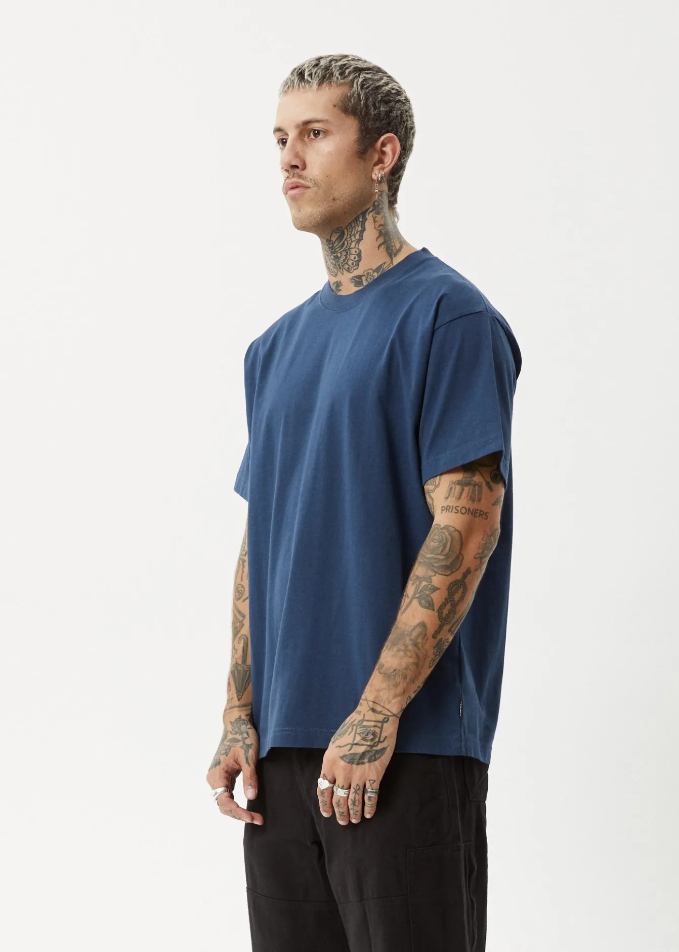 T-Shirts<Afends Genesis - Heavyweight Boxy Tee Navy