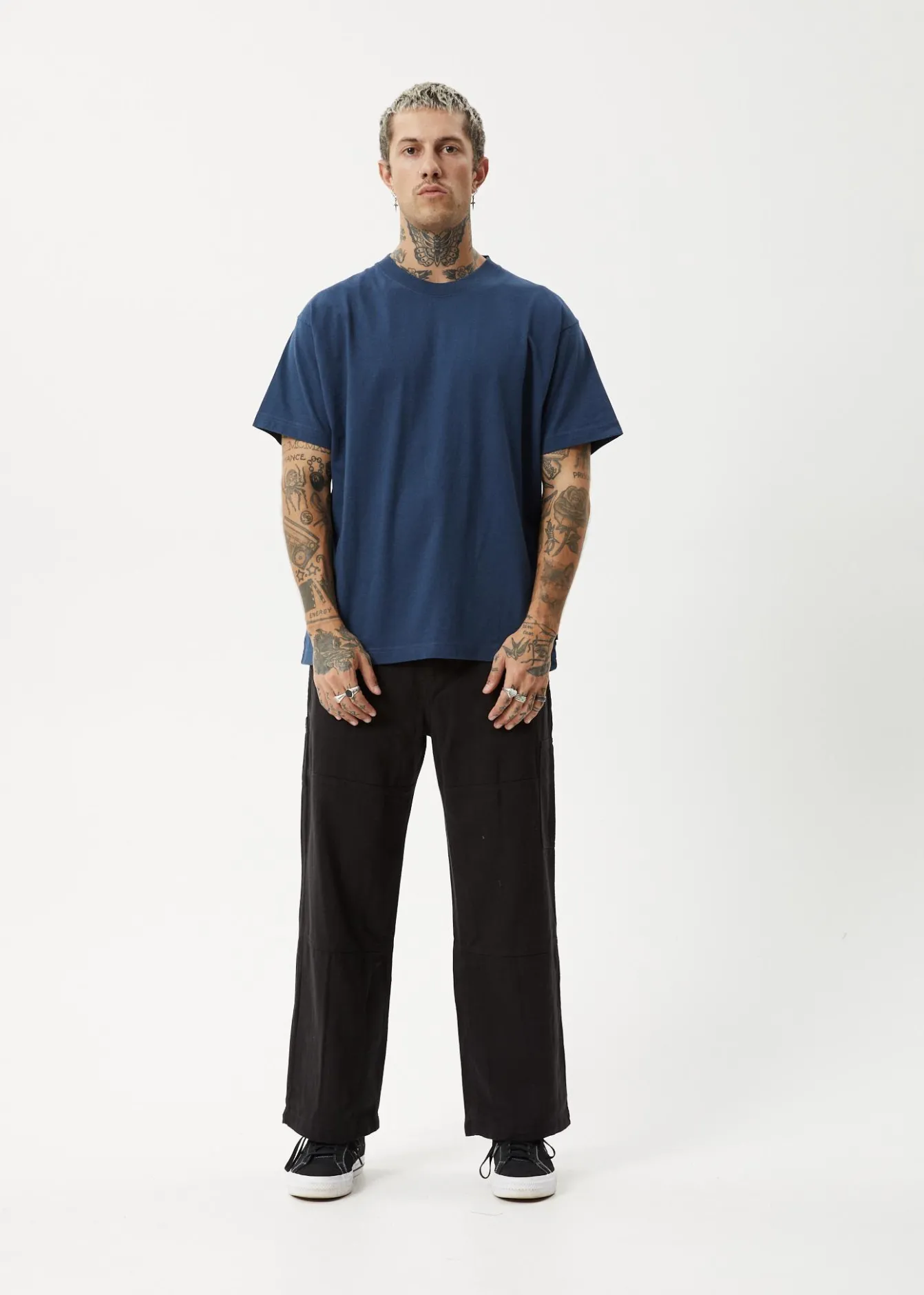 T-Shirts<Afends Genesis - Heavyweight Boxy Tee Navy