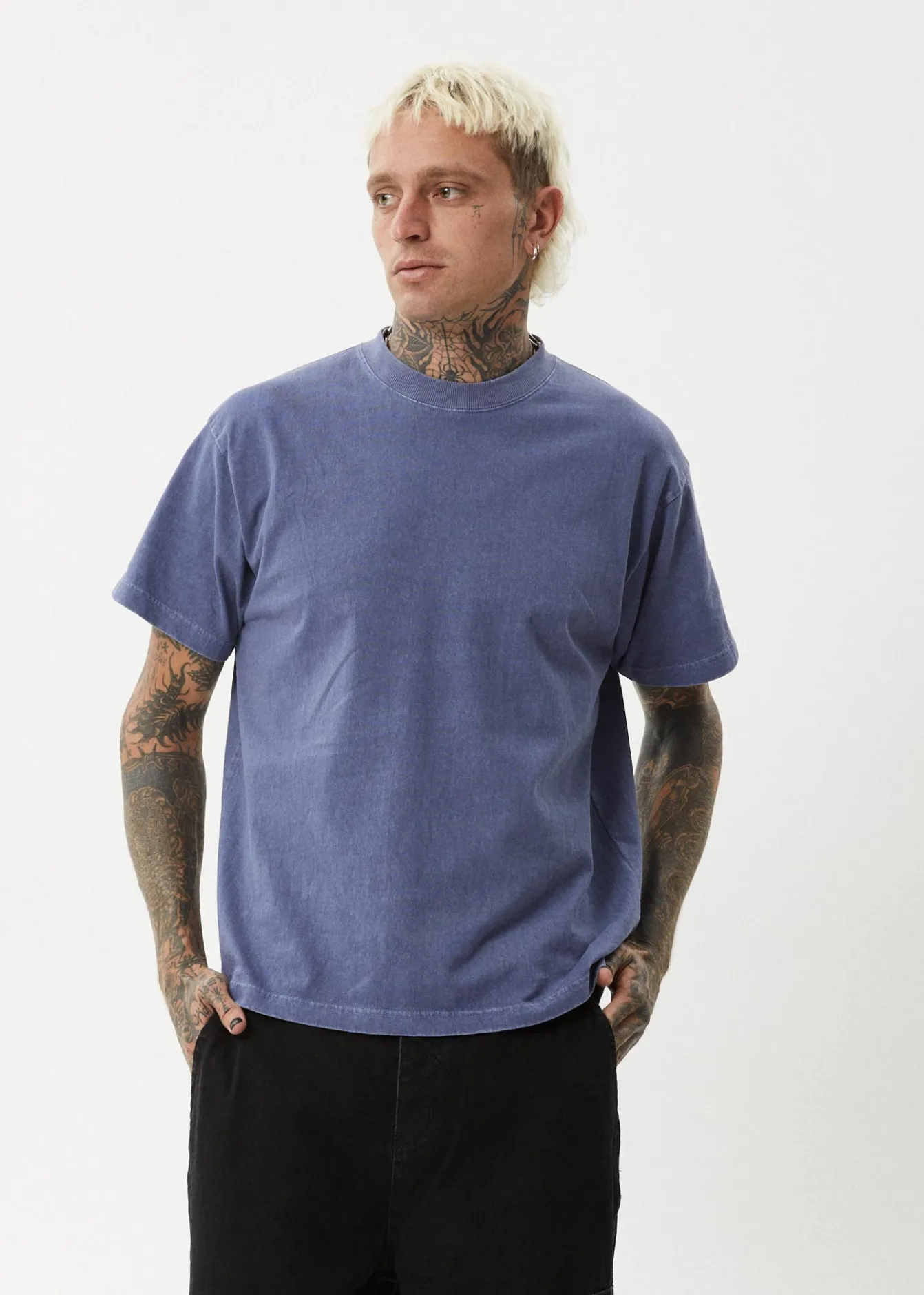 T-Shirts<Afends Genesis - Heavyweight Boxy Tee Washed Marlin
