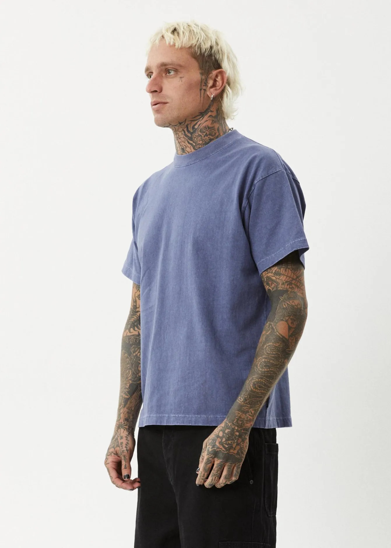 T-Shirts<Afends Genesis - Heavyweight Boxy Tee Washed Marlin