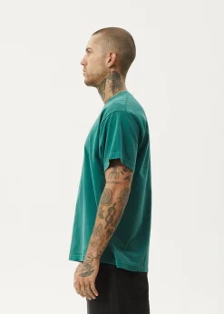 T-Shirts<Afends Genesis - Heavyweight Boxy Tee Washed Pine