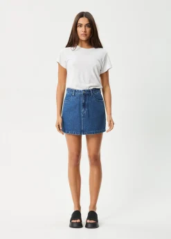 Skirts|Essentials<Afends Georgia  - Denim Skirt Authentic Blue