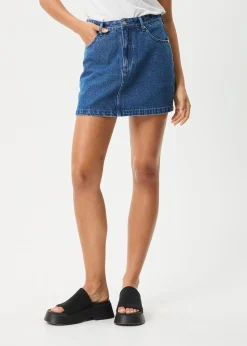 Skirts|Essentials<Afends Georgia  - Denim Skirt Authentic Blue