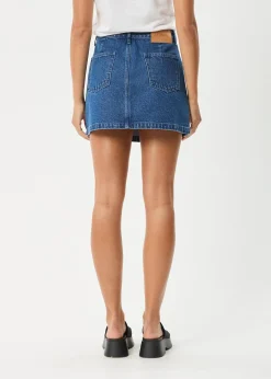 Skirts|Essentials<Afends Georgia  - Denim Skirt Authentic Blue