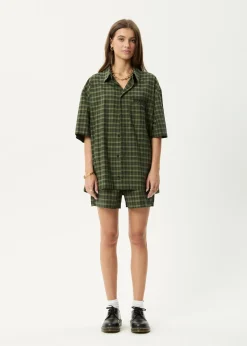 Shirts|Sets & Co-Ords<Afends Ghost - Short Sleeve Shirt Oil Green