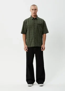 Shirts|Sets & Co-Ords<Afends Ghost - Short Sleeve Shirt Oil Green