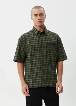 Shirts|Sets & Co-Ords<Afends Ghost - Short Sleeve Shirt Oil Green