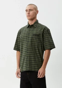 Shirts|Sets & Co-Ords<Afends Ghost - Short Sleeve Shirt Oil Green