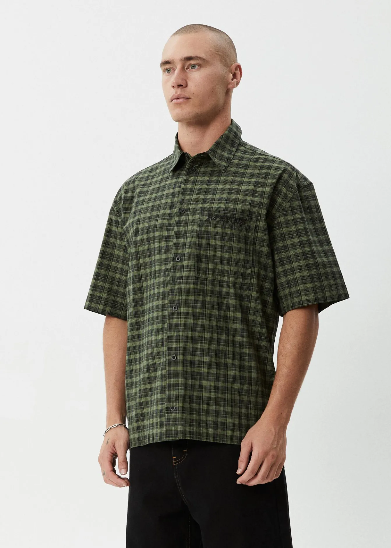 Shirts|Sets & Co-Ords<Afends Ghost - Short Sleeve Shirt Oil Green