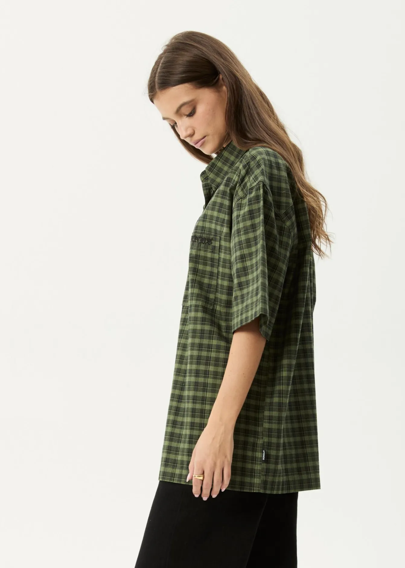 Shirts|Sets & Co-Ords<Afends Ghost - Short Sleeve Shirt Oil Green