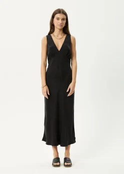Dresses<Afends Gia - Cupro Maxi Dress Black
