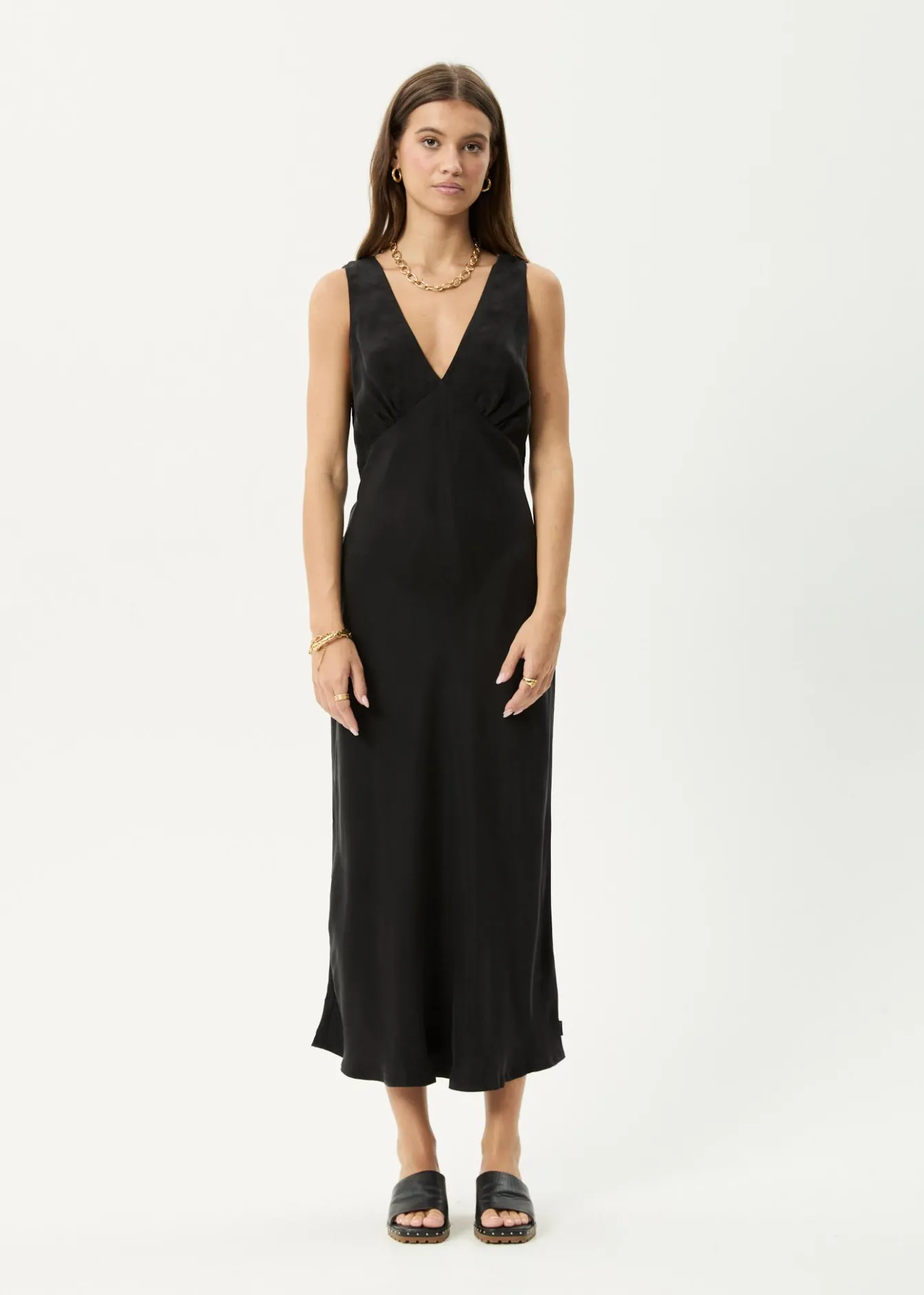 Dresses<Afends Gia - Cupro Maxi Dress Black