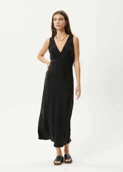 Dresses<Afends Gia  - Cupro Maxi Dress Black