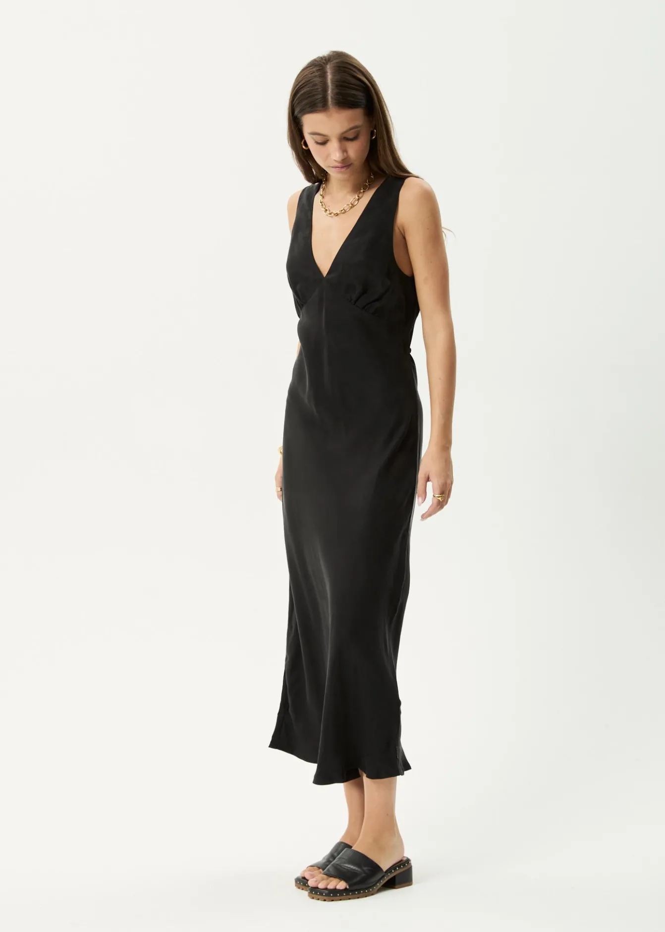 Dresses<Afends Gia - Cupro Maxi Dress Black