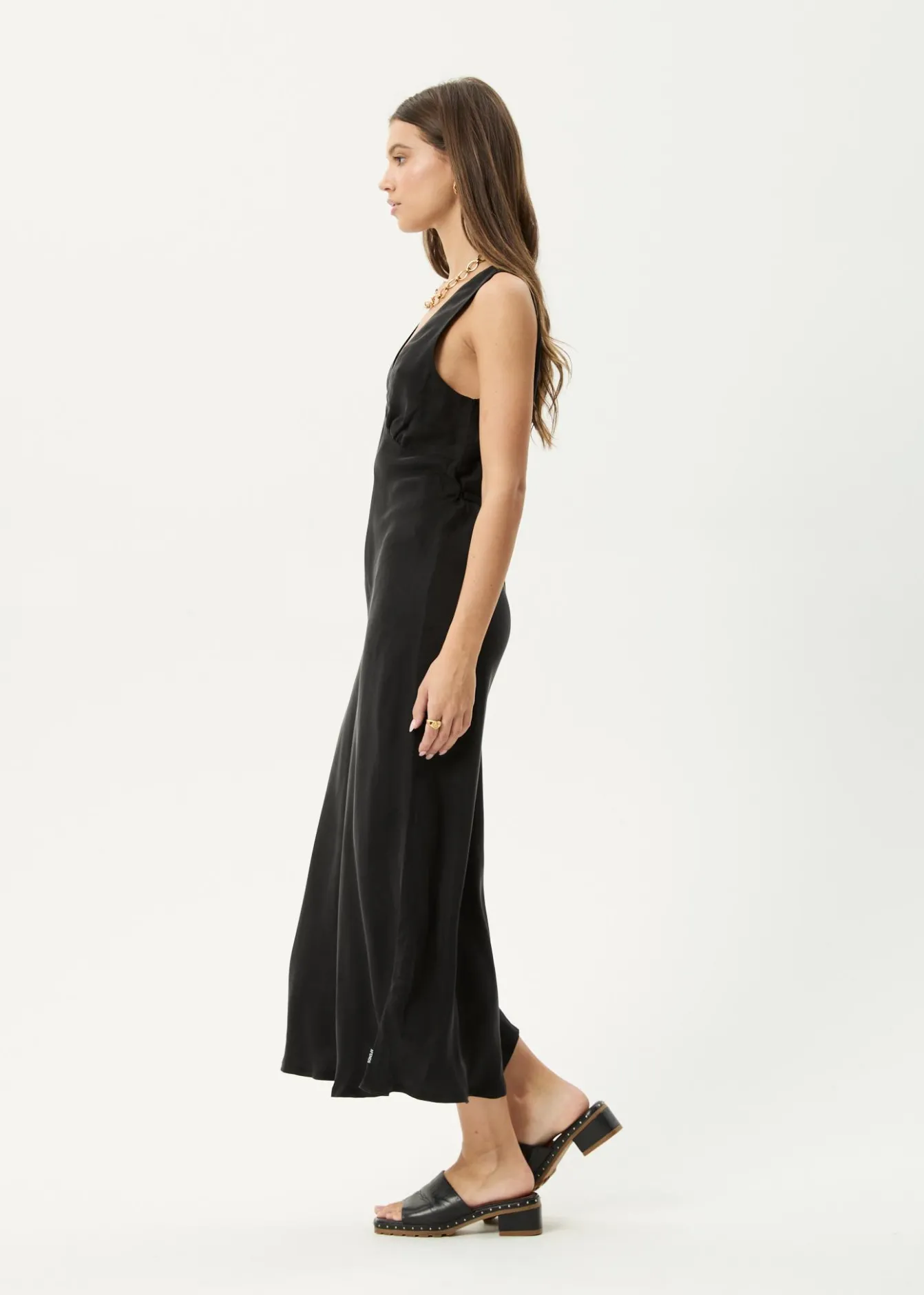 Dresses<Afends Gia - Cupro Maxi Dress Black