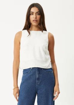Sleeveless<Afends Gia  - Cupro Top Off White