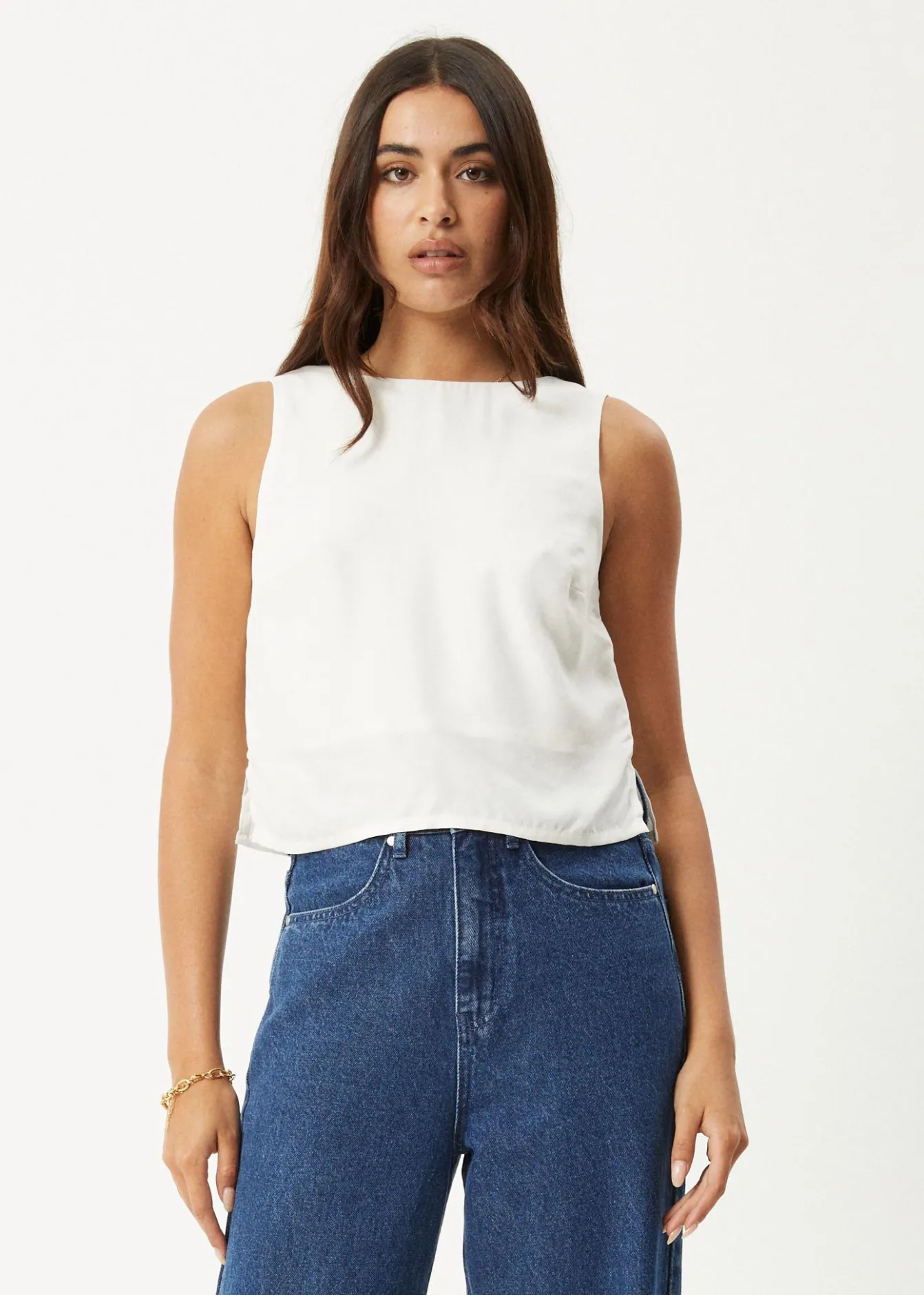 Sleeveless<Afends Gia - Cupro Top Off White