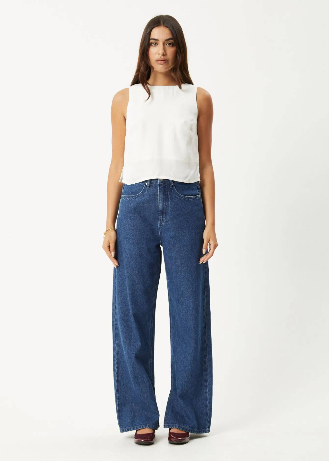 Sleeveless<Afends Gia - Cupro Top Off White