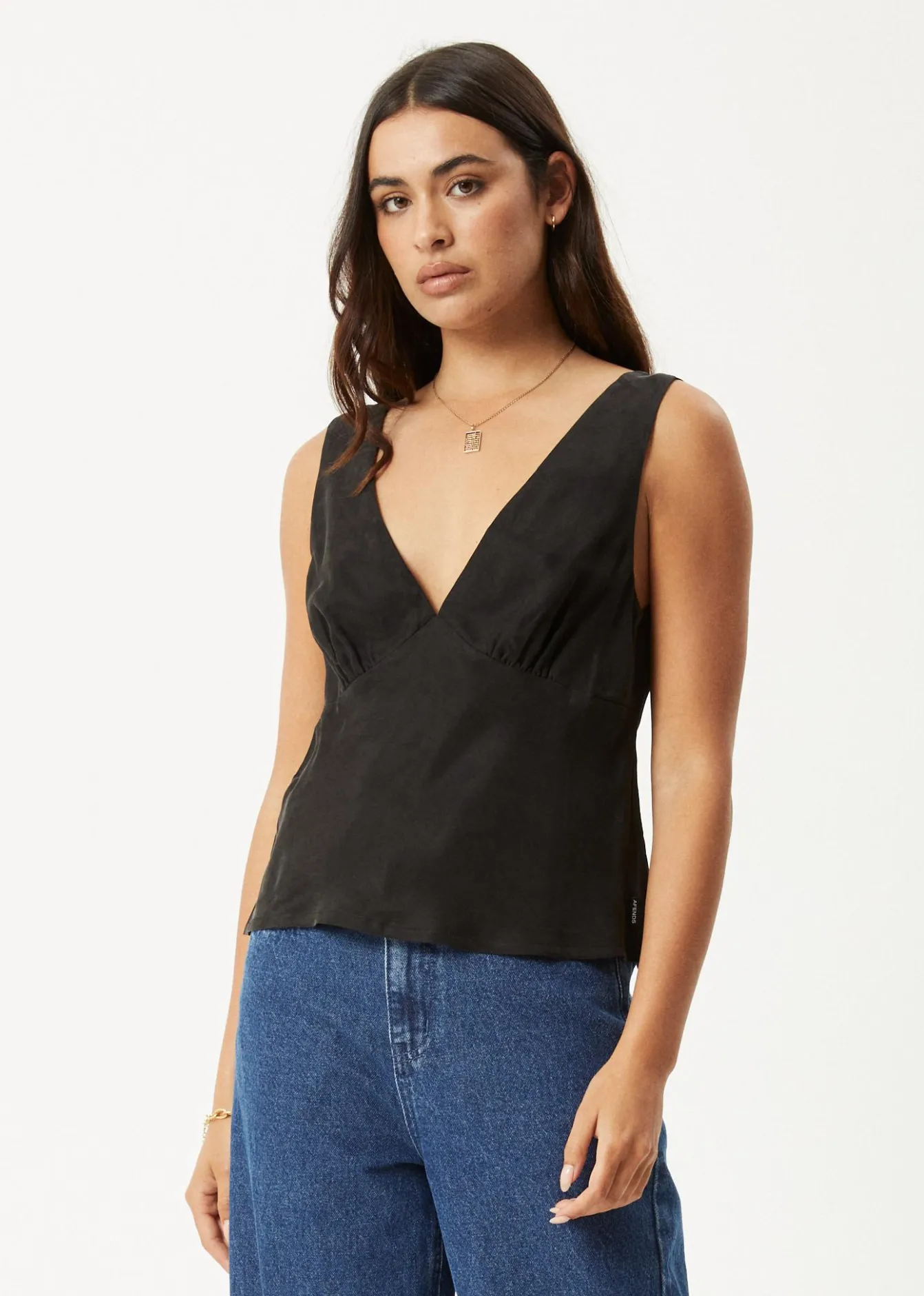 Sets & Co-Ords|Sleeveless<Afends Giselle - Cupro Sleeveless Top Black