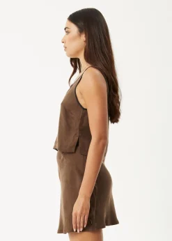Sets & Co-Ords|Sleeveless<Afends Giselle  - Cupro Tank Coffee