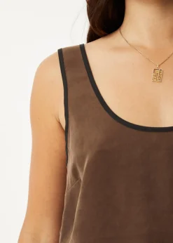 Sets & Co-Ords|Sleeveless<Afends Giselle  - Cupro Tank Coffee