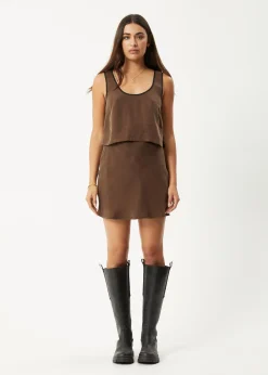 Sets & Co-Ords|Sleeveless<Afends Giselle  - Cupro Tank Coffee