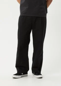 Pants<Afends Glider  - Pleated Pant Black