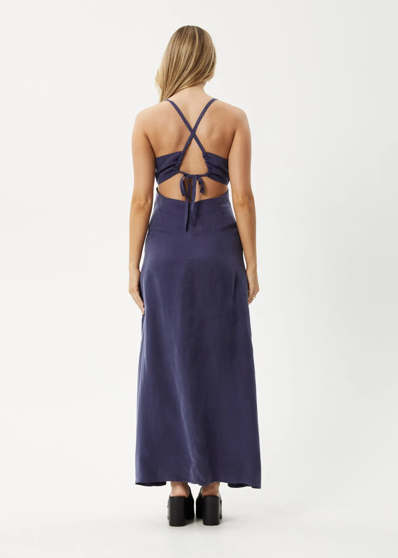 Dresses<Afends Grace - Cupro Maxi Dress Navy