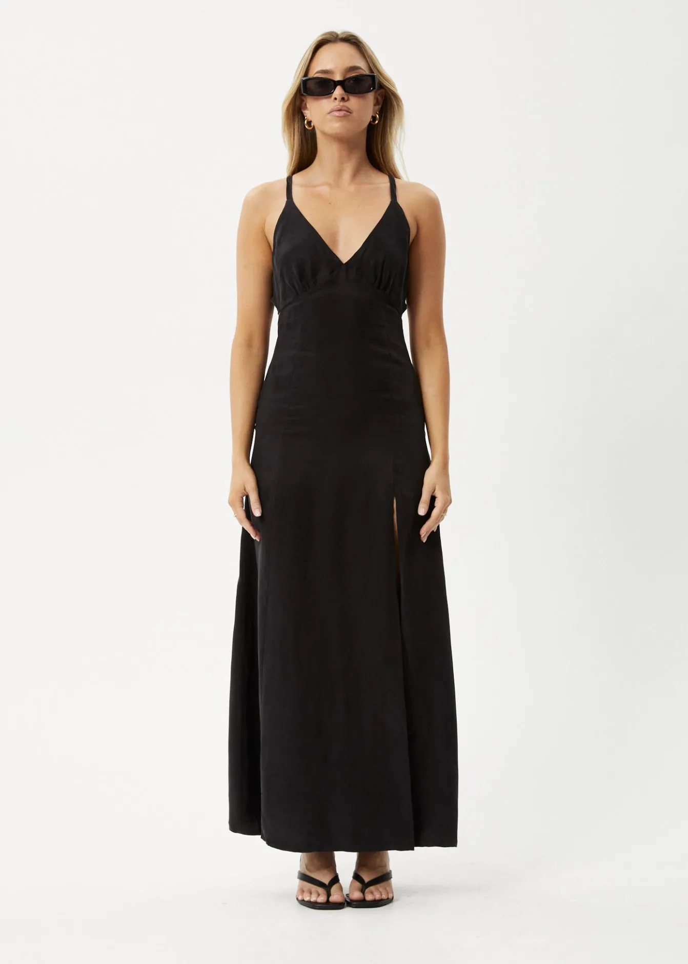 Dresses<Afends Grace - Cupro Maxi Dress Black