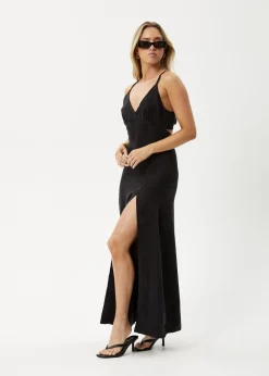 Dresses<Afends Grace - Cupro Maxi Dress Black