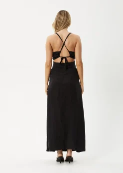 Dresses<Afends Grace - Cupro Maxi Dress Black