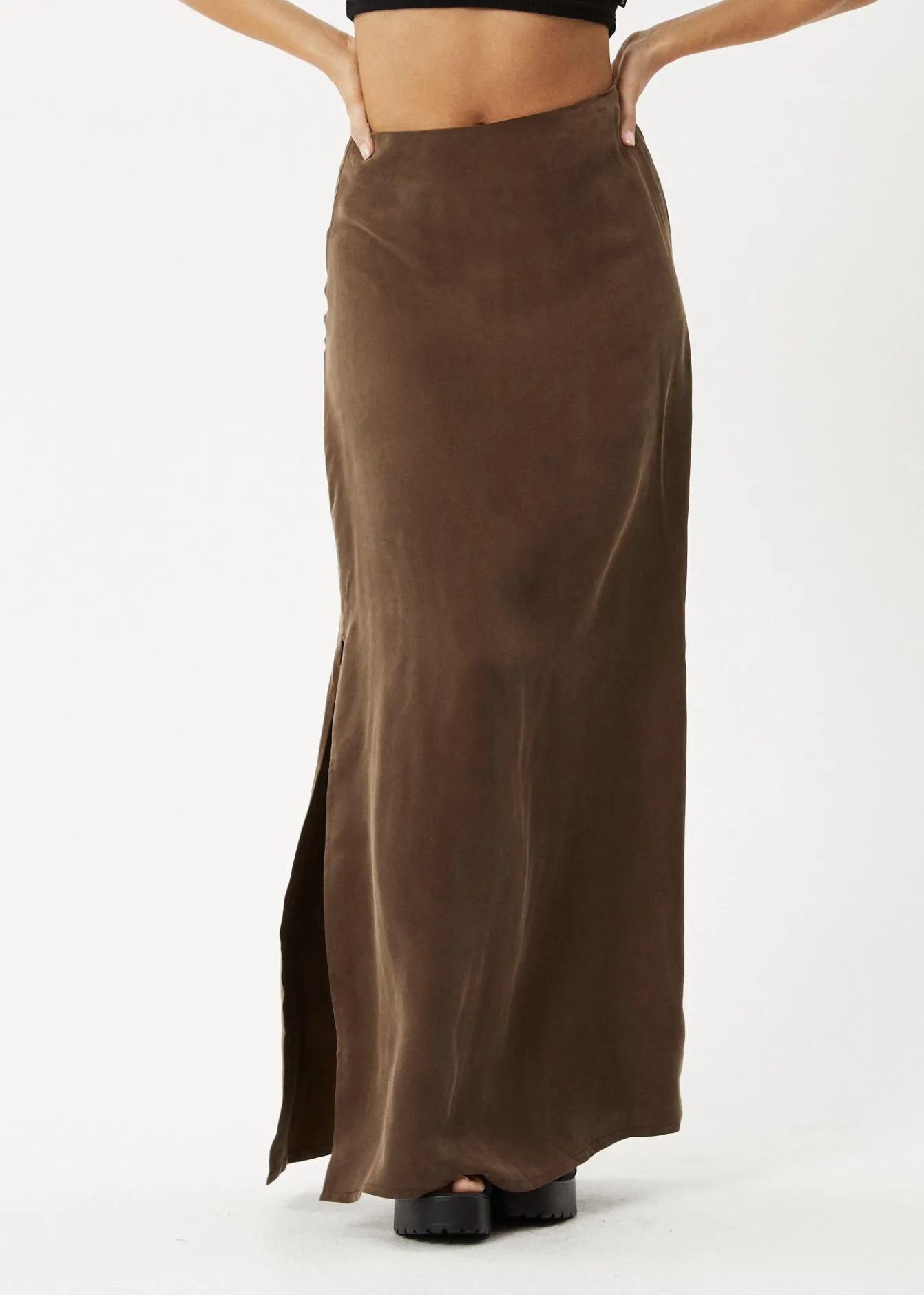 Skirts<Afends Grace - Cupro Maxi Skirt Coffee