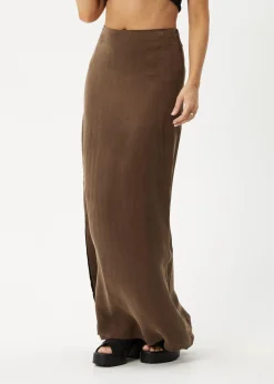 Skirts<Afends Grace - Cupro Maxi Skirt Coffee