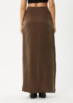 Skirts<Afends Grace - Cupro Maxi Skirt Coffee