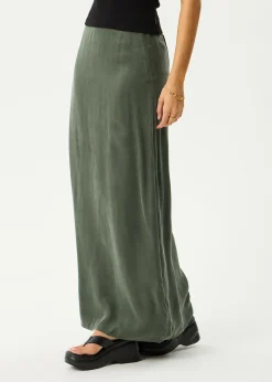 Skirts<Afends Grace - Cupro Maxi Skirt Deep Green
