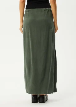 Skirts<Afends Grace - Cupro Maxi Skirt Deep Green