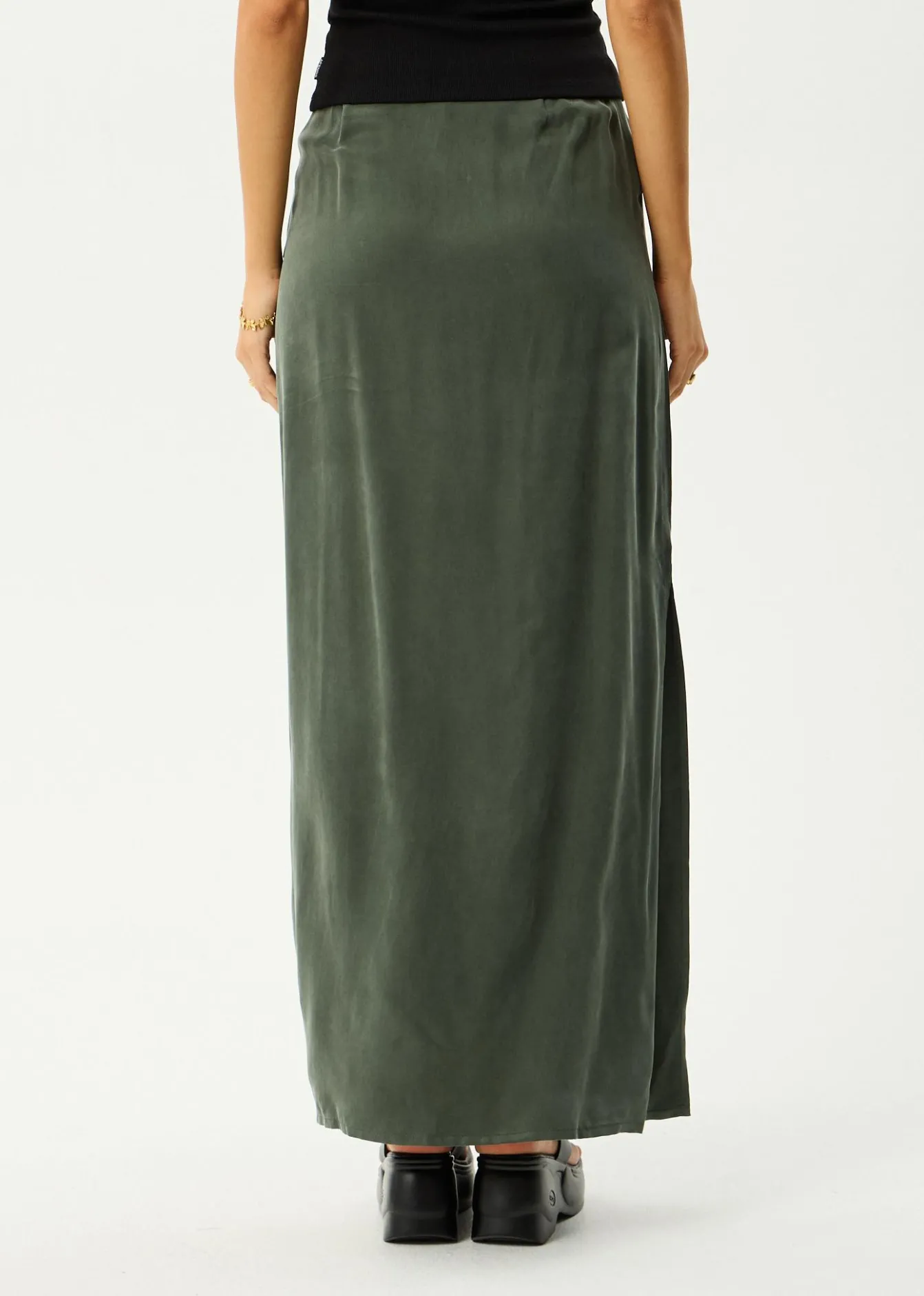 Skirts<Afends Grace - Cupro Maxi Skirt Deep Green