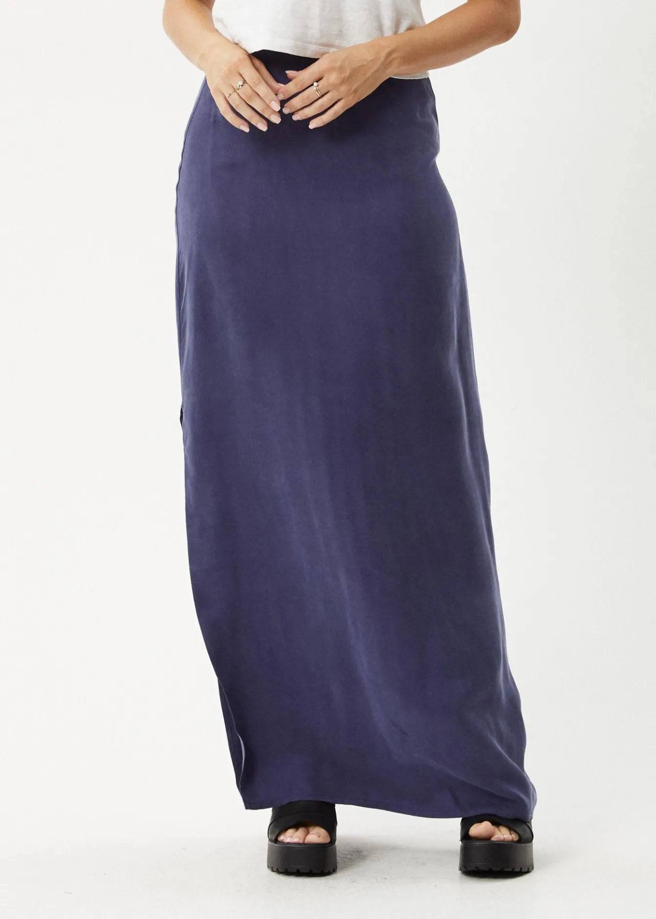 Skirts<Afends Grace - Cupro Maxi Skirt Navy