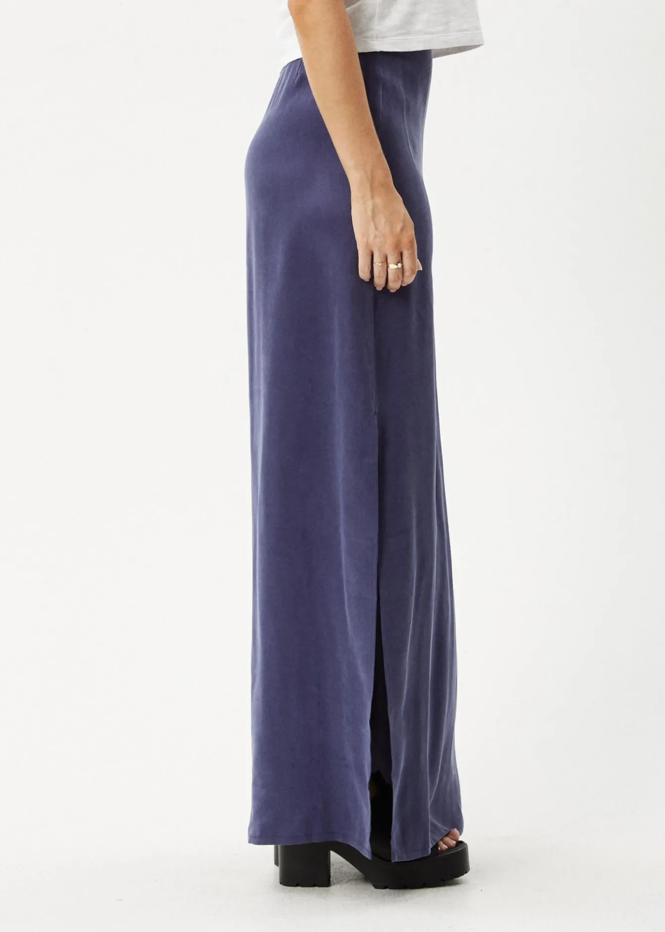 Skirts<Afends Grace - Cupro Maxi Skirt Navy