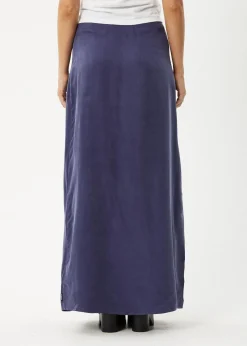 Skirts<Afends Grace - Cupro Maxi Skirt Navy