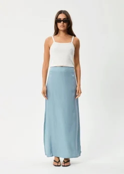 Sets & Co-Ords|Skirts<Afends Grace  - Cupro Maxi Skirt Ether Blue