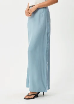 Sets & Co-Ords|Skirts<Afends Grace  - Cupro Maxi Skirt Ether Blue
