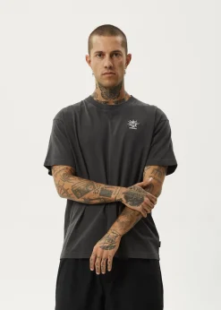 T-Shirts<Afends Graveyard  - Boxy Tee Stone Black