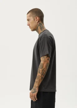 T-Shirts<Afends Graveyard  - Boxy Tee Stone Black